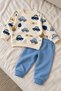Baby Boy Set with Car Pattern, 2-Piece Top and Bottom Set, Seasonal, 3, 6, 9, 12 Months
