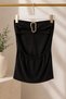Women's Backless Strapless Blouse Black - 2