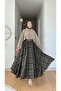 New Season Women's Plaid Patterned Flared Skirt - 3