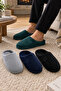 Set of 4 Gray Navy Blue Black Khaki Corduroy Closed Toe 3 cm Sole Home Slippers Byndkdf01 - 4