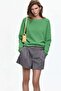 Green Boat Neck Mercerized Knitwear - 3