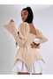 Women's Lace Fabric Corset Look Spanish Sleeve Ruffle Skirt Mini Dress - 2