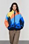 Blue Patterned Fleece Jacket 23215 - 2