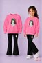 Girls' Crew Neck Sweatshirt and Spanish Leggings Set – Winter Top and Bottom Set