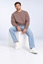 3 Thread Men's Crew Neck / 0 Neck Sweatshirt Soft Puff Fabric Sweatshirt Cotton - 2