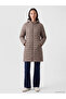 Brown Hooded Women's Puffer Coat - 2