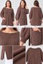 Women's Italian Style Oversized Knitwear Blouse with Bat Sleeves and Side Slits with Pocket Detail - 6