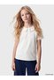Alita City Lcw Kids White Baby Collar Girls' T-Shirt with a Difference