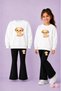 Girls' Crew Neck Sweatshirt and Spanish Leggings Set – Winter Top and Bottom Set