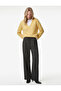 Wide Leg Fabric Trousers with Tie Detail and Pockets - 2
