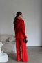 Beaded Embroidery and Back Tie Detail Jacket and Pants Design Set - 4