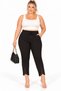 Plus Size High Waist Lace-Up Pocketed Women's Trousers with Stone Stripe Leg Detail