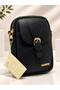 406 Women's Flotter Leather Cross Strap Phone Bag Mini Messenger Bag with Buckle on the Front - 2