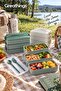 3-Tier 420 ml Plastic Lunch Box with Fork and Spoon and Handle, Portable Food Container - 4