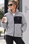 Women's Oversize Lamb Welsoft Warm Plush Fleece Jacket with 3 Pockets and Full Zipper in Full Size