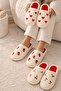 3-Piece Cherry - Strawberry - Heart Embroidered Plush Closed Toe 3 cm Sole Home Slipper Set Byndset01 - 3