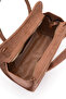 Geometric Shape Suede Leather Moscow Women's Crossbody Bag Beige - 3