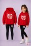 Hooded Sweatshirt Tight Leggings Set for Girls - Winter Top and Bottom Set
