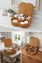 صندوق منظم بلاستيكي من الروطان مكون من 5 أقسام مع غطاء - نمط الخيزران متعدد الأغراض للتخزين والعرض - 2
