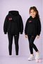 Hooded Sweatshirt Tight Leggings Set for Girls - Winter Top and Bottom Set