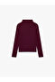 Cotton Slim Fit High Collar Basic Long Sleeve T-Shirt - 2