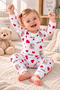Organic 100% Cotton Newborn Baby Long Sleeve Bodysuit and Bottom Set - 2