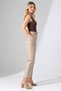 Faux Leather Trousers with Front Pleats / Carrot Cut with Belt - 3