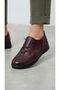 Inside and Outside, 100% Genuine Leather, Orthopedic Sole, Burgundy, Daily Casual Women's Shoes - 6