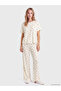 Özmarka New Season Ecru Polka Dot Women's Pajama Set