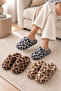 3-Piece Beige Leo - Tan Leo - Gray Leo Leopard Patterned Plush Closed Toe 3 cm Sole Home Slipper Set Byndset01 - 2