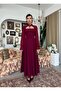 Lalina Tie-Up Detail Maxi Dress Burgundy - 3