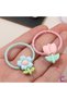10-Piece Spring-Colored Girls' Rubber Hair Clip Set with Bellflower Figures - Durable and Flexible for Thick Hair - 4