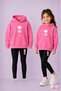 Hooded Sweatshirt Tight Leggings Set for Girls - Winter Top and Bottom Set