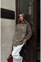 Women's Front Beaded Embroidered Denim Oversize Shirt - 8