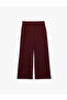 Wide Leg Fabric Trousers with Side Pockets