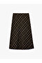 Asymmetrical A-Line Plaid Midi Skirt - 2