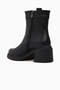Women's Thick Heeled Leather Boots 26K 2552504K Black - 3