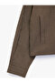 High Collar Lace-Up Pocketed Zippered Plaid Oversize Seasonal Jacket - 3