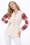 Kadı Knitwear Cardigan with Patterned Sleeves and Button Details, Stylish for Winter - 2