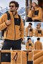 Men's Oversize Lamb Welsoft Warm Plush Fleece Jacket with 3 Pockets, Full Zip, Full Size, Ecru, Navy Blue, Black, Coffee, Green - 3