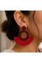Elegant Red Thread Jhumka Hoop Earrings | Handmade Ethnic Beaded Earrings for Women - 2