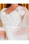 Special Design Long Satin Nightgown and Dressing Gown Set with Tulle Details (Boxed) - 4