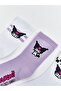 Esvab • Modern & Distinctive Kuromi Embroidered Girls' Socks 3-Piece Set - 3