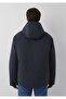 M0110833 Embroidery Logo Hooded Inflatable Coat Men's Coat Dark Blue - 7