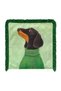 Tasseled Throw Pillow Cover with Dachshund Sausage Dog Figure in Green Sweater - 4