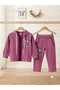 Girls' Printed Hooded Zippered 2-Piece Cotton Set Sweatshirt & Sweatpants Suitable for Kindergarten Nursery - 5
