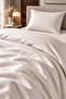 Premium Striped Cotton Satin Single Duvet Cover Set |   Pillowcase and Sheet Included |   Cream - 4