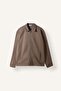 Regular Fit Polo Collar Zippered Basic Sweatshirt Cardigan H9523Ax26Wn