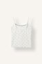 Patterned Square Neck Thin Strap Ribbed Undershirt H8271Ax26Au - 2