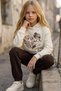 Girl's "Wildflower Bear" Premium Oysho Fabric Hooded Tracksuit Set - 7